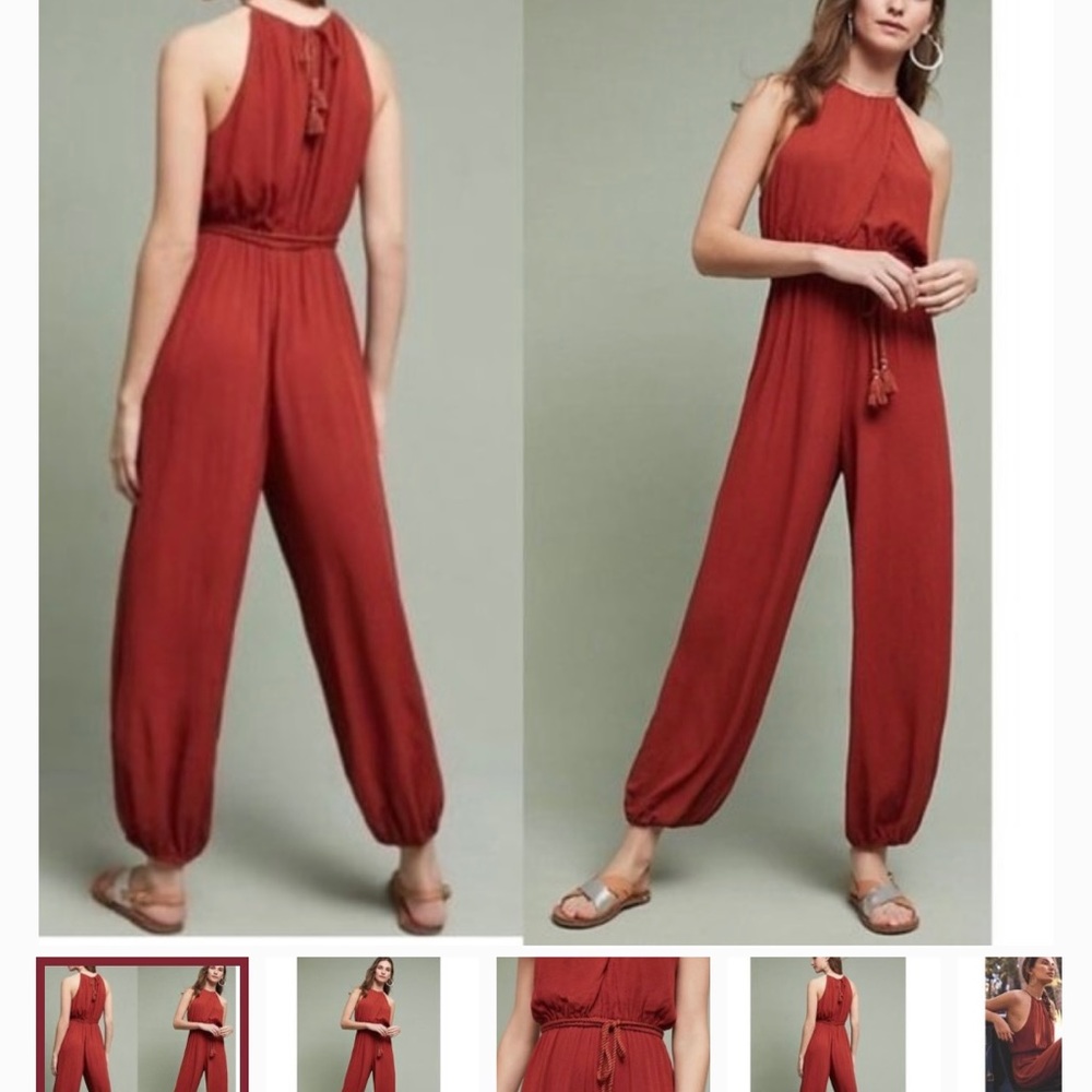 Anthropologie burnt Orange jumpsuit